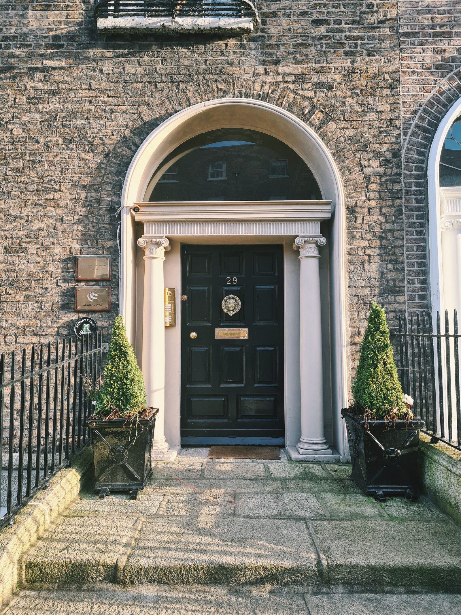 Georgian doorcase with columns and fanlight, Dublin