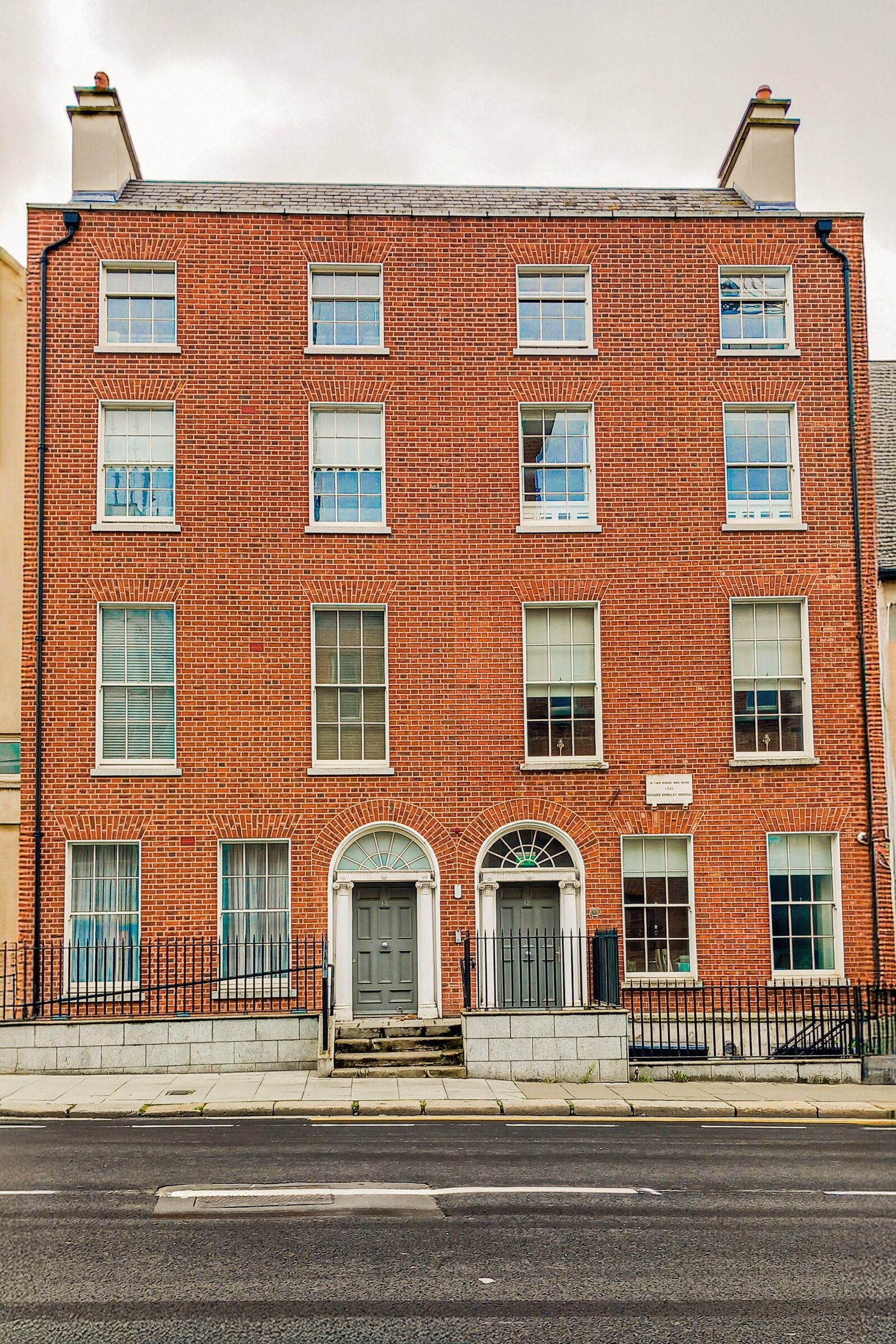 Red-brick Georgian terrace building in Dublin
